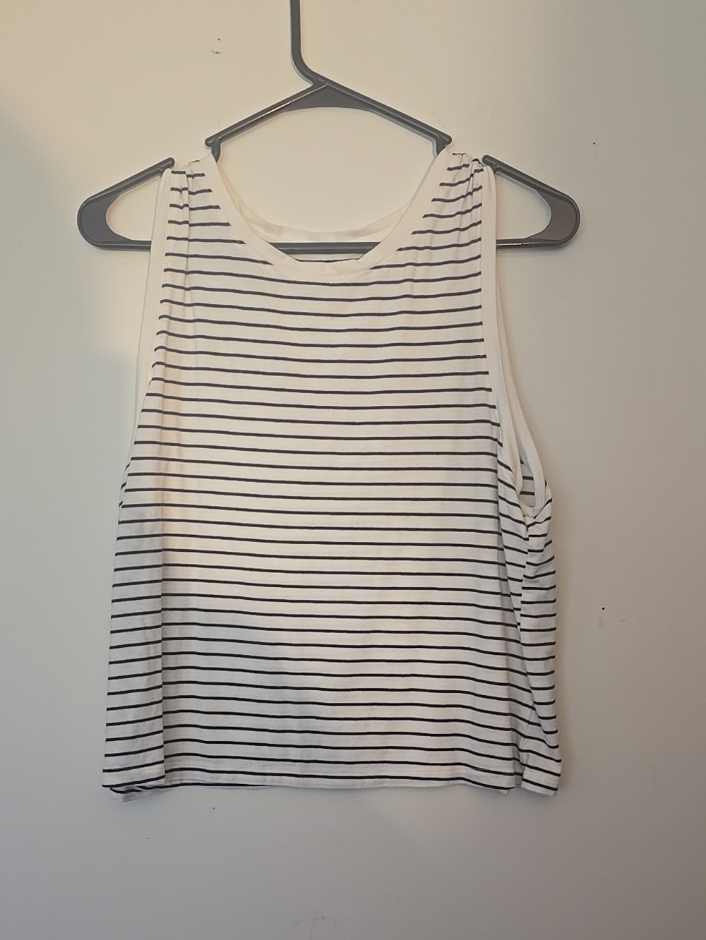 Old Navy White Tank with Black Stripes